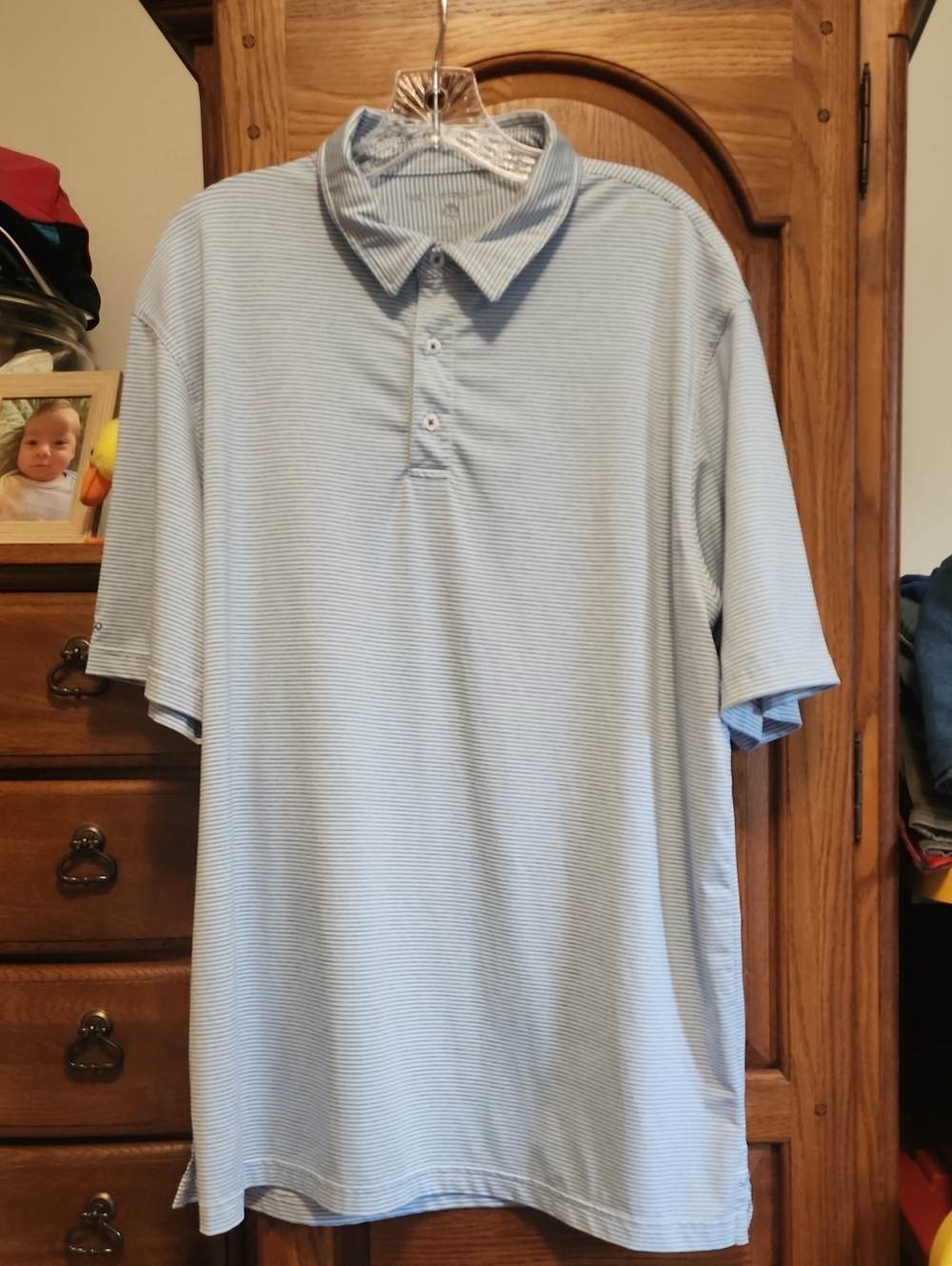 The Southern Shirt Company Light Blue Micro-Stripe Polo